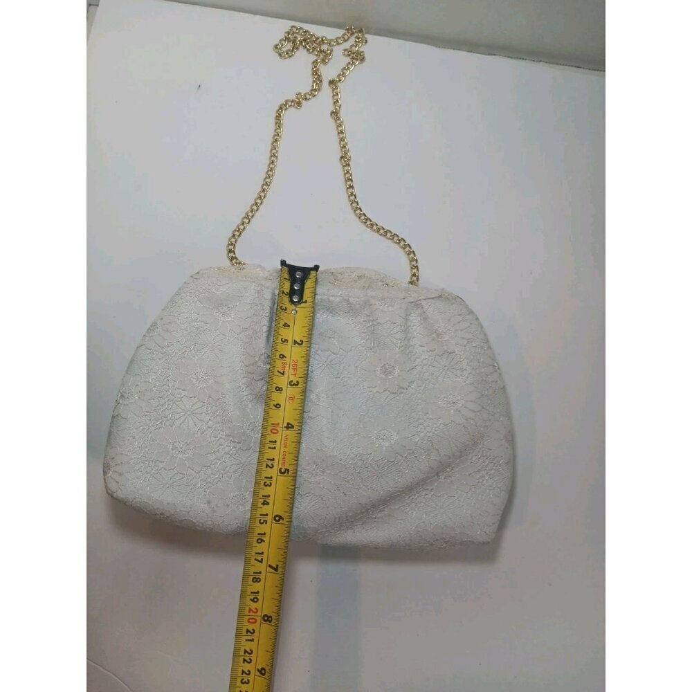 Pacific Connections White Lace Evening Gold Chain Bag Crosabody Purse - Picture 9 of 9